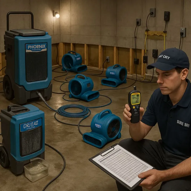 Structural Drying and Dehumidification process in La Dolores, PR
